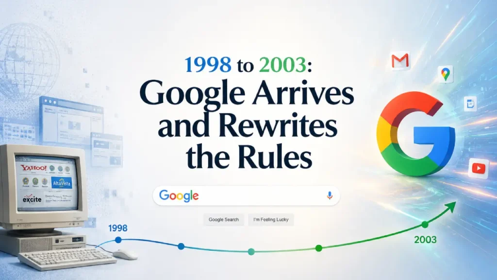 1998 to 2003: Google Arrives and Rewrites the Rules