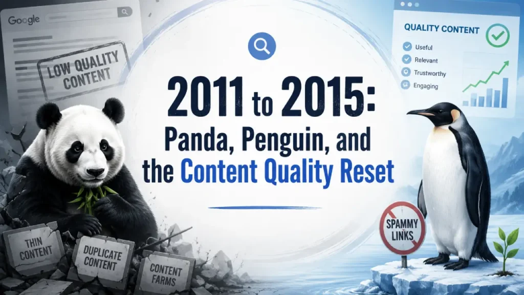 2011 to 2015: Panda, Penguin, and the Content Quality Reset