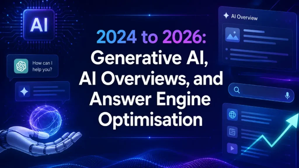 2024 to 2026: Generative AI, AI Overviews, and Answer Engine Optimisation